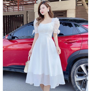 Váy trắng tiểu thư hàng thiết kế