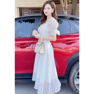 Váy trắng tiểu thư hàng thiết kế