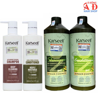 Cặp dầu gội xả hỗ trợ sạch gàu ngứa Karseell Maca Deep Cleansing mềm mượt, kiềm dầu