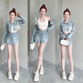 Bigsize Set jeans thiết kế 2 món năng động 55-95kg