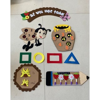 Bộ bé vui hoc toán mầm non 3-4 tuổi stem trần thuý