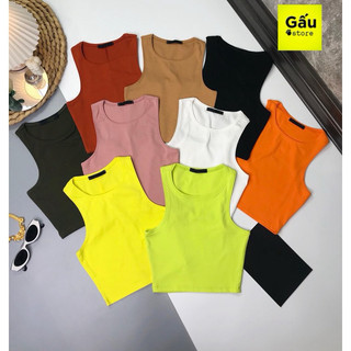 Áo Croptop body ba lỗ ngược trơn