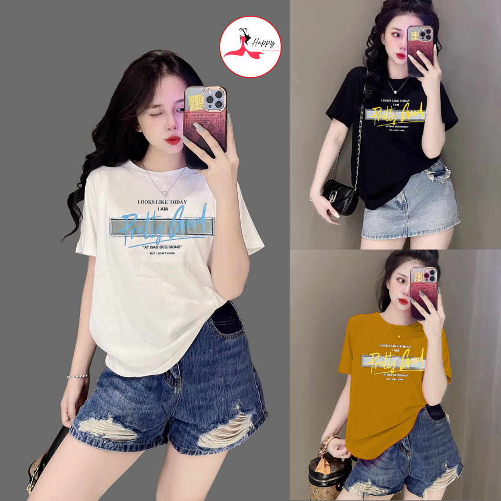 Áo Thun Thái Nữ Cotton 100% Mềm Mịn Mát, Form Vừa 40~60kg, Nhiều Mẫu, Phong Cách, Cá Tính, Độc Đáo | BigBuy360 - bigbuy360.vn