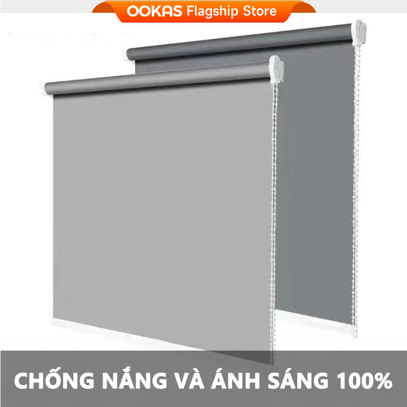 OOKAS Rèm Cuốn Chống Nắng Rèm Cuốn Loại Dày Cản Sáng 100% Cản Nhiệt Che Nắng Cửa Sổ Phòng Ngủ Khách Vách Kính Văn Phòng