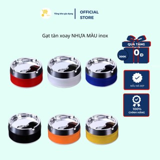 Gạt Tàn Thuốc Lá, Gạt Tàn Xoay Nhựa Màu Inox Đẹp Mta-Mart Chịu Nhiệt Tốt, Dày Dặn, Vệ Sinh