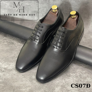(ĐẾ PHÍP GỖ)Giày Tây nam cao cấp da bò thật bảo hành 1 năm kiểu dáng oxford KHÂU ĐẾ -mãSP CS07 Đ