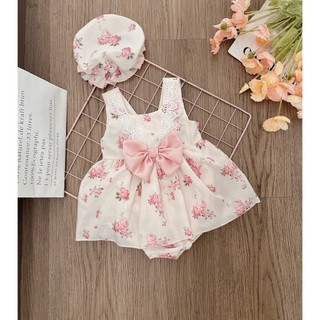 Body hoa nhí hồng nền kem Hằng Hamdmade size 4-11kg