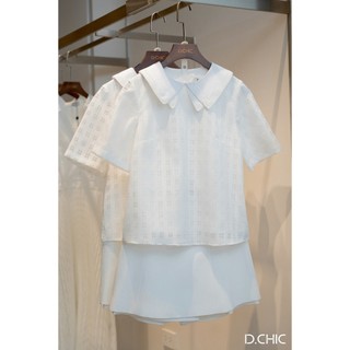 D.chic áo sơ mi cộc tay 2 lá cổ ms: 1812450
