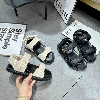 Dép quai hậu nữ miumiu quai dán thời trang, sandal nữ đế bằng đế mềm cao 3cm