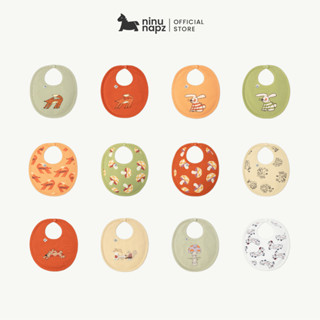  NinuNapz - Yếm quàng cổ có lớp lót thấm hút nhanh cho bé từ 0M-24M - Vải sợi tre pha cotton mềm mịn êm ái 