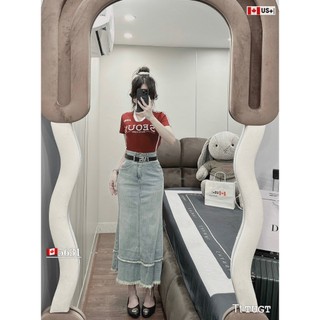 Chân Váy Denim Dài Lưng Cao Đai Kép Tôn Eo Phong Cách Retro Thời Trang QCL1 LuciK Shop 5631 CV0080