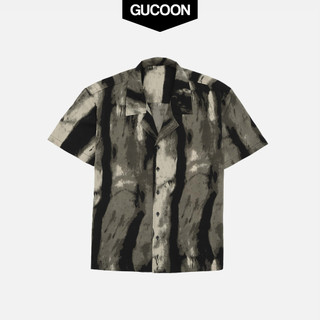 Áo Sơ Mi Nam Cuban Shirt Gucoon Vải Lụa Không Nhăn, Áo Sơ Mi Đi Biển Tay Ngắn Họa Tiết Loang Bigsize
