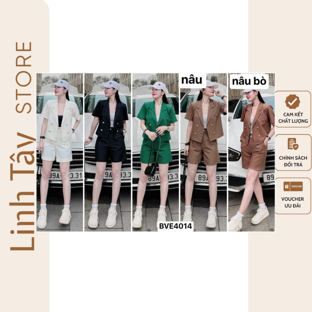 Set Vest Hè Cộc Siêu Mát, Siêu Xinh -  BVE4014
