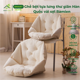 Ghế bệt tựa lưng thư giãn Hàn Quốc vải sợi Ramien êm ái khi sử dụng đọc sách hay ngồi làm việc, decor phòng / SmartHomes