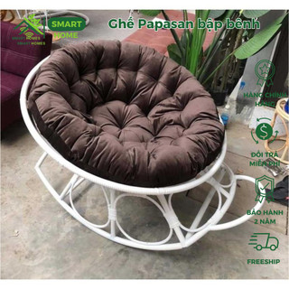 Ghế lười Papasan bập bênh thư giãn giả mây lõi thép không gỉ trang trí ban công hoặc phòng khách, phòng ngủ /HCM