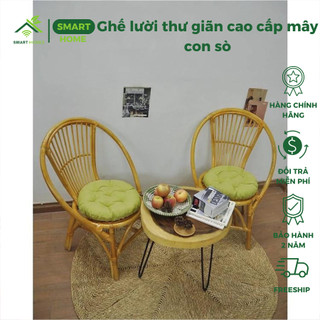Ghế lười thư giãn cao cấp mây con sò, decor homestay ban công, trang trí phòng khách sân vườn quán cafe Vip / SmartHomes