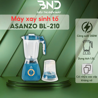 Máy xay sinh tố Asanzo BL-210 cối nhựa kháng vỡ dung tích 1,5L công suất 350W bảo hành 12 tháng