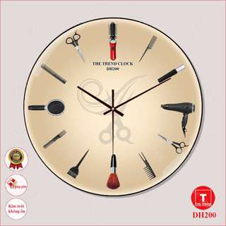 Đồng hồ trang trí tiệm tóc, nail, spa, cafe, đồng hồ gỗ tráng gương cao cấp, tiệm tranh the trend