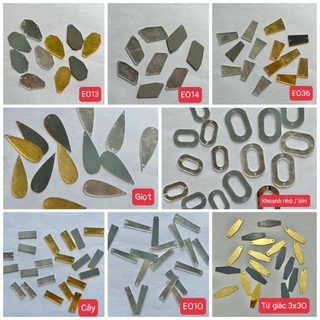 {Nhập mã AODAIHN2 giảm 2k} Đá gương/ Cườm gương màu vàng bạc giá rẻ trang trí lấp lánh lẻ 1 viên