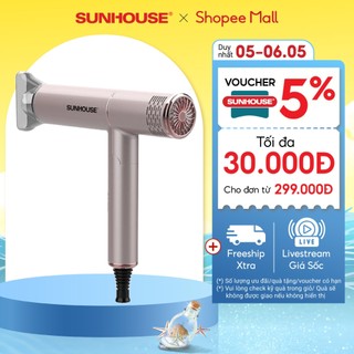 Máy sấy tóc Sunhouse SHD2304 - Công suất 1200W - 2 chế độ nhiệt, 1 chế độ gió mát - Tay cầm có thể gấp gọn