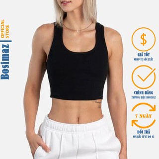 Áo Croptop Nữ Bosimaz CS221 cổ vuông ba lỗ sát nách, thun co giãn 4 chiều, vải đẹp dày, thoáng mát không xù lông.
