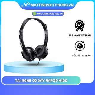 TAI NGHE CÓ DÂY RAPOO H100 BLACK 