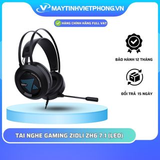 TAI NGHE GAMING ZIDLI ZH6 7.1 LED USB BLACK 