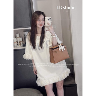 Váy Xuông Miu Phối Bèo Viền Hương Bi