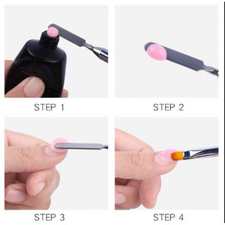 Cọ đắp gel cán đá 2 đầu, cọ làm gel gôm lên móng chuyên dụng