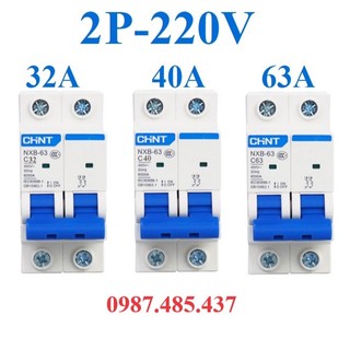 Aptomat CHINT NXB 1P 2P 3P 16A, 20A, 25A, 32A, 40A, 63A MCB dạng gài