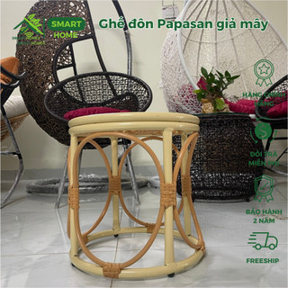 Ghế lười thư giãn Đôn Papasan Giả Mây lõi thép Smarthomes, decor ban công nằm thư giãn đọc sách, trang trí phòng khách
