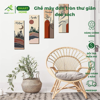 Ghế mây đơn tròn thư giãn đọc sách, trang trí phòng khách nghỉ ngơi, decor phòng ngủ, ghế ban công ngoài trời/SmartHomes