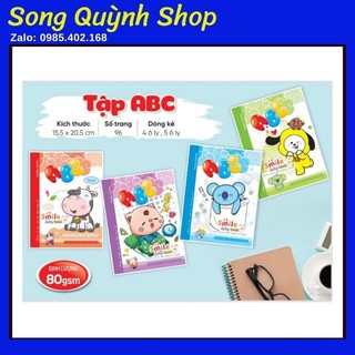 Tập ABC 4 ô ly định lượng 80gsm giấy trắng không lem