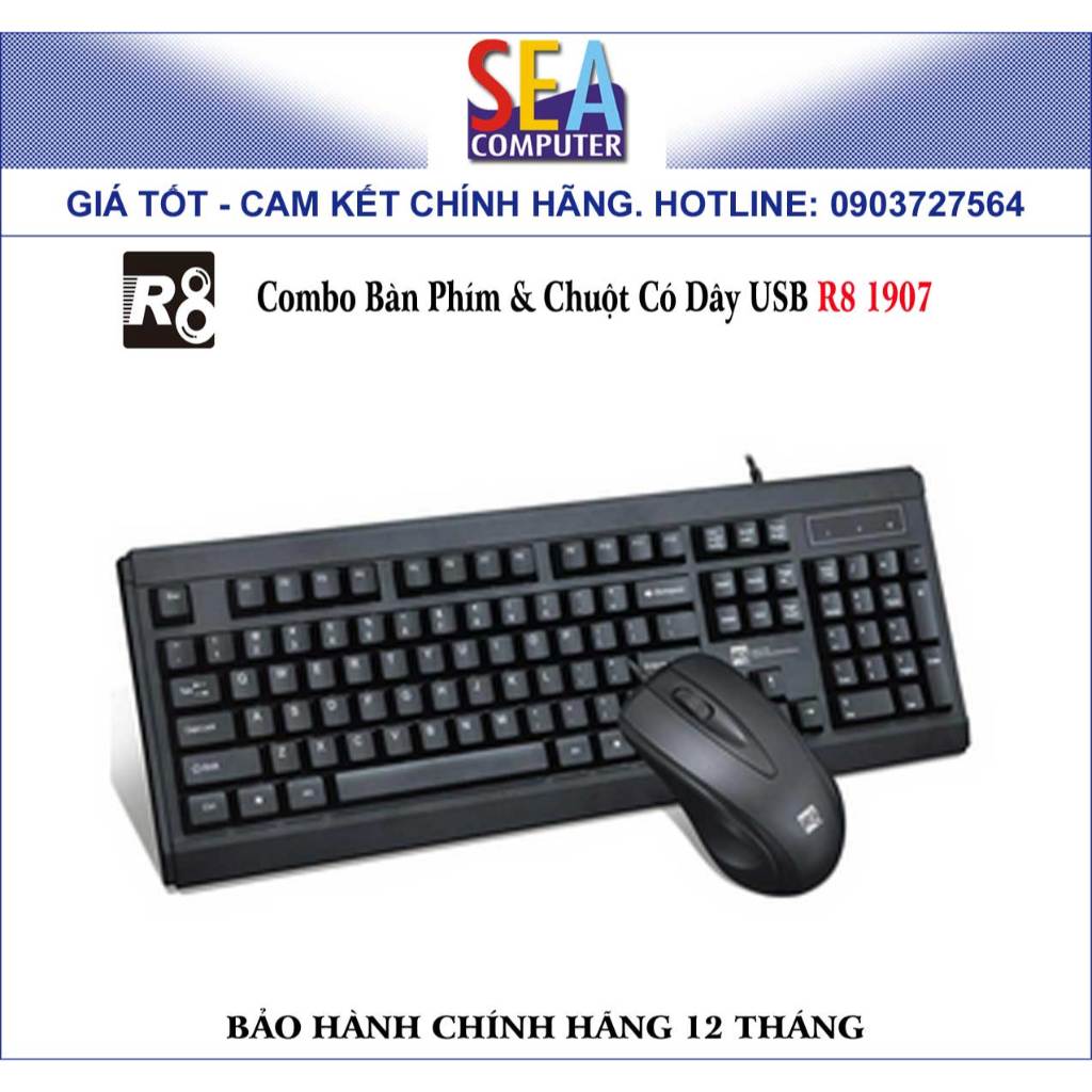 Combo Bàn Phím & Chuột Có Dây USB R8 1907