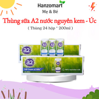 Thùng sữa a2 nước nguyên kem 200ml*24 hộp