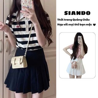 Chân váy Tennis ngắn xếp ly công sở lưng cao hàng Quảng Châu chất đẹp Siando CV03