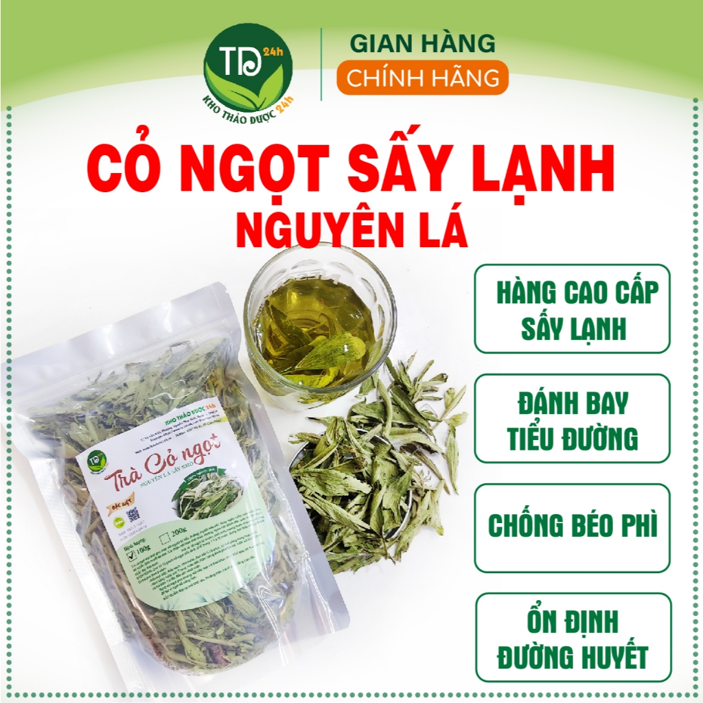 [Hàng Cao Cấp] Cỏ ngọt nguyên lá sấy lạnh tự nhiên, đẹp nguyên lá, đánh bay tiểu đường, cung cấp đường tự nhiên