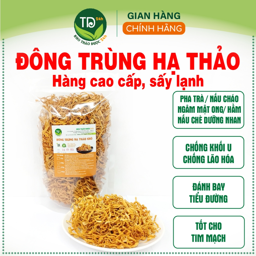 Đông trùng hạ thảo, hàng loại A, nguyên liệu làm chè dưỡng nhan, pha trà, hầm canh, chưng yến, nấu cháo, ngâm mật ong