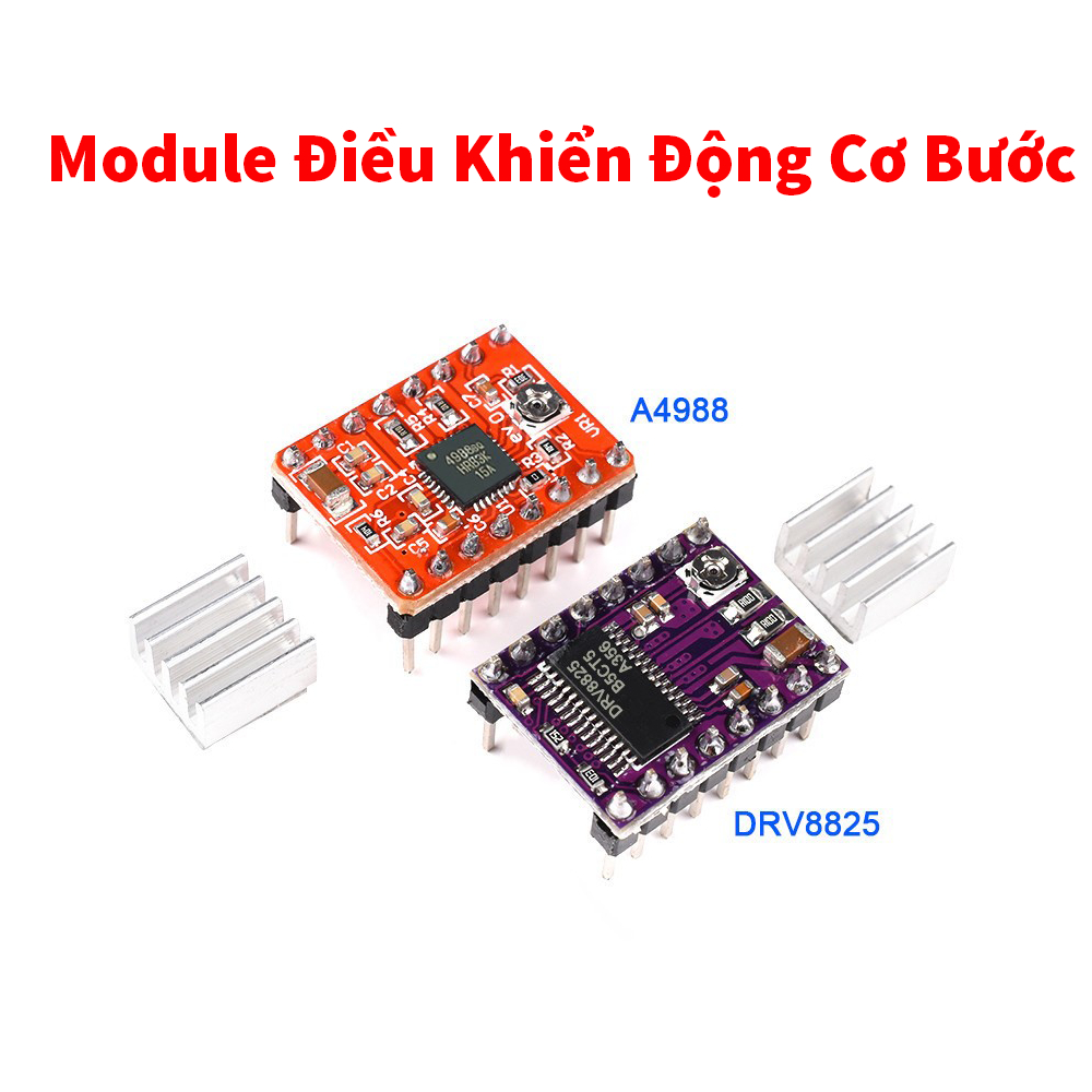Module điều khiển động cơ bước A4988, DRV8825 (Kèm Tản Nhiệt)