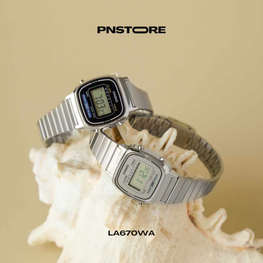 Đồng hồ nữ chính hãng Casio Vintage LA670WA PNSTORE điện tử, size nhỏ 24.6mm, chống nước 30m