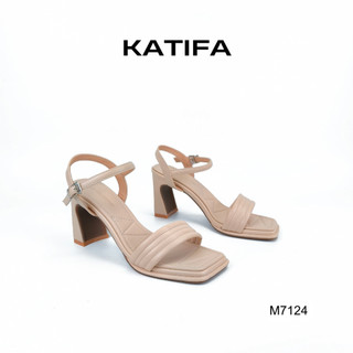 Giày cao gót nữ 7P sandal quai lót mút dập phồng KATIFA M7124 - Bảo hành 2 năm