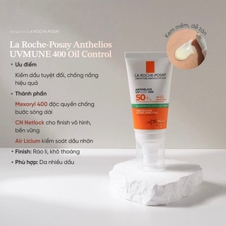 Kem chống nắng la roche-posay anthelios anti-shine gel cream uvmune 400 spf50+ 50ml