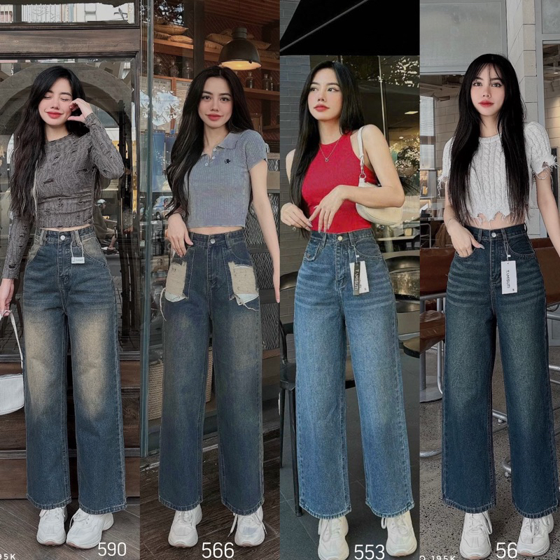 Quần Jean Suông Hot ulzzang Ngắn 94cm-96cm nấm lùn