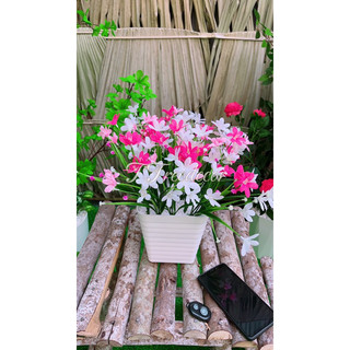 Chậu hoa thuỷ tiên hoa giả trang trí
