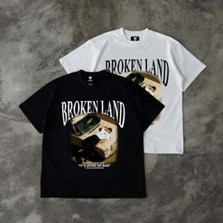 Áo thun unisex nam nữ Boxy Tee broken land 98stu vintage 100% cotton 250gsm bo cổ dày dặn