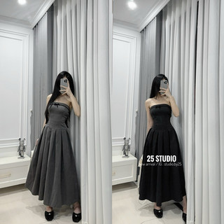 [ CÓ SẴN ] VÁY QUÂY DÁNG DÀI VIỀN NƠ TIỂU THƯ | by25