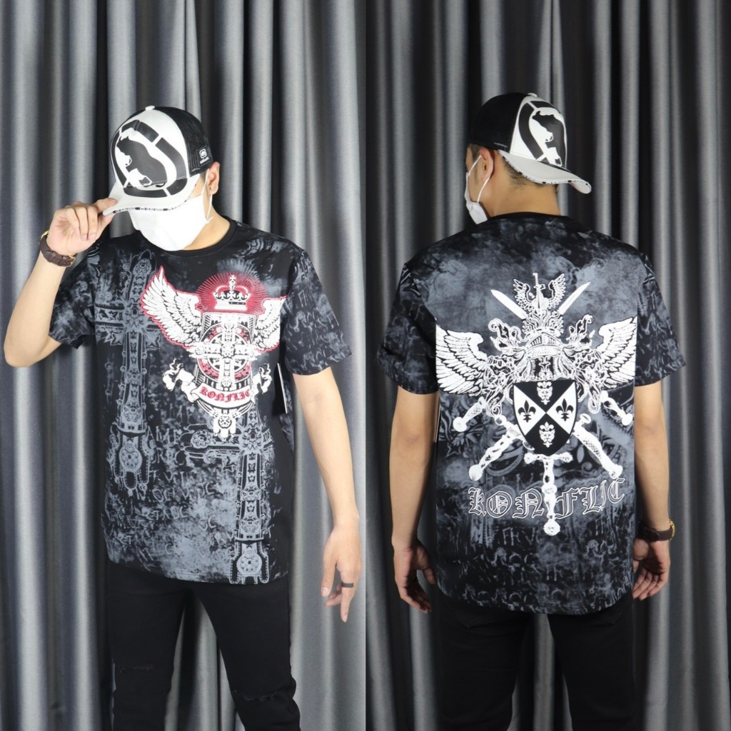 Áo thun nam ecko ông địa  áo thun thái ông địa aff logo vương miệng