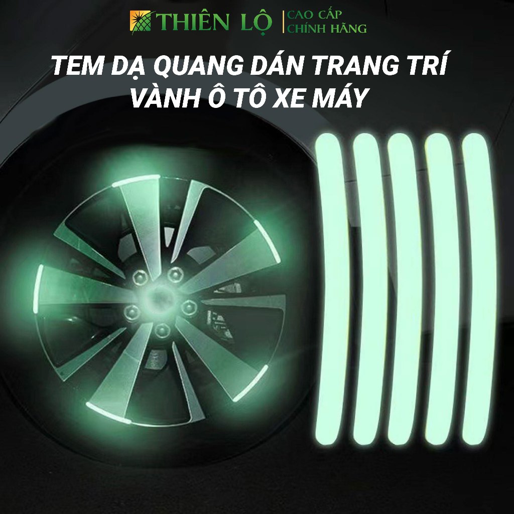 Set 10 Miếng Dán Dạ Quang Chống Trầy Trang Trí Viền Bánh Xe Ô Tô Xe Máy Siêu đẹp