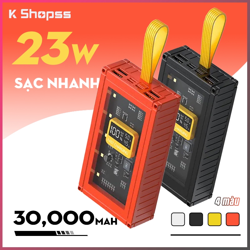 Sạc dự phòng 22.5W 50000mAh sạc nhanh Kiểu hộp đựng trong suốt pin sạc dự phòng pin dự phòng