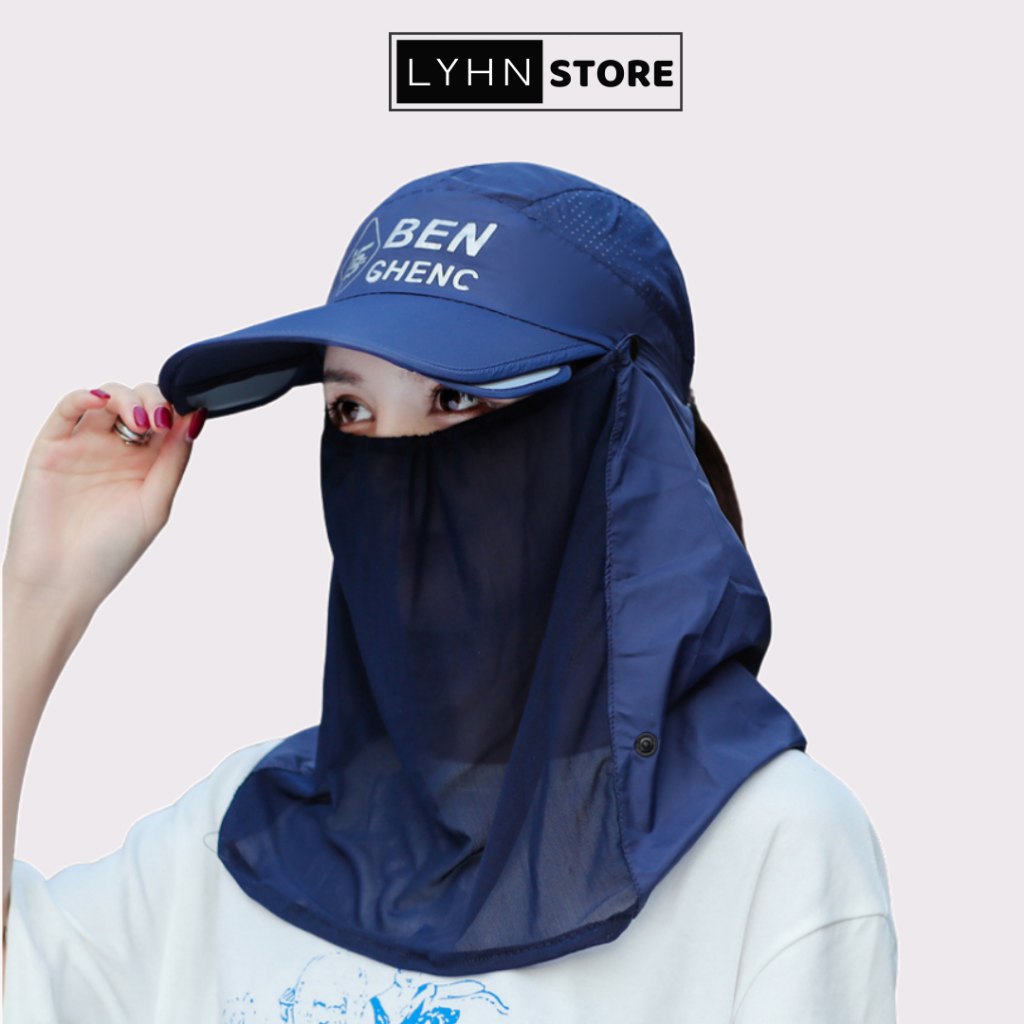 Mũ chống nắng tích hợp khẩu trang LYHN che phủ toàn bộ mặt và cổ chống tia UV - M02